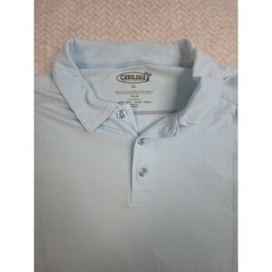 Cariloha Mens XL Polo Shirt Blue Bamboo Blend‎ Soft Cool Clean Green